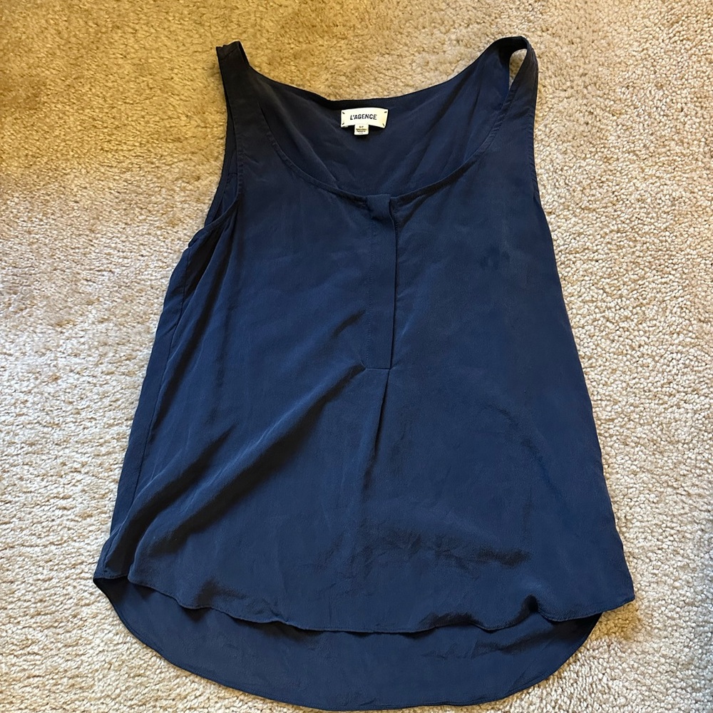 L’agence black silk top size small